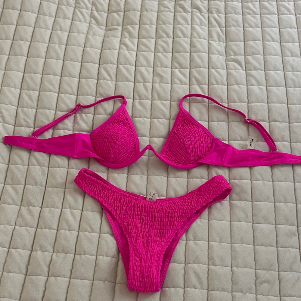 SHEIN Hot Pink Bikini Set